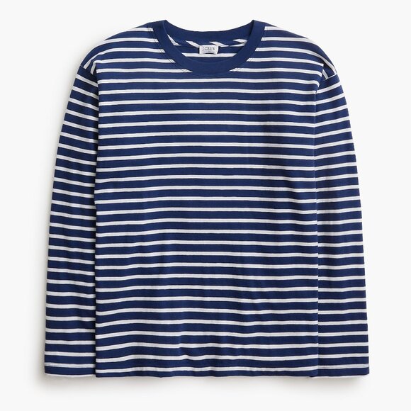 NWT J.Crew Factory Long-sleeve Striped Tee - Picture 1 of 4